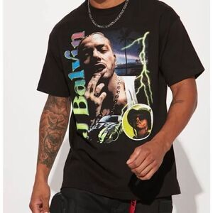 J Balvin Retro 90's Inspired Tshirt Black Sz Large Men